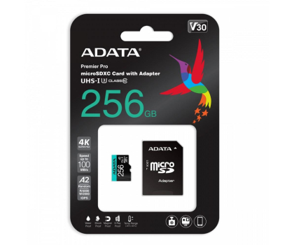 Karta pamięci ADATA 256GB microSDXC Premier Pro 100MB/s U3 V30S A2